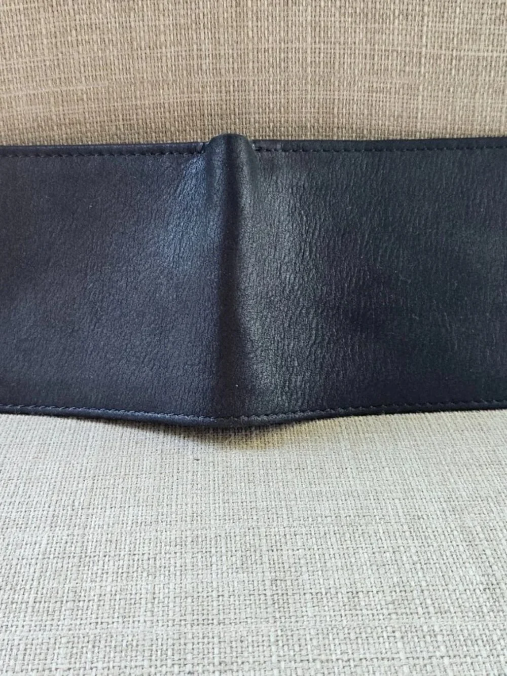 Handcrafted Wallet Billfold Black Genuine Leather Handmade Cardholder W/ Snap